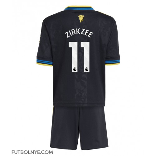 Camiseta Manchester United Joshua Zirkzee #11 Tercera Equipación para niños 2025-26 manga corta (+ pantalones cortos)